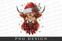 Highland Cow Christmas Clipart PNG | Christmas Png Product Image 1