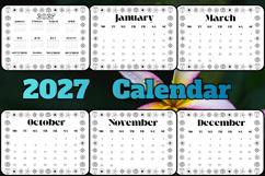 2027 horizontal Calendar with flower frame Product Image 1