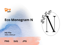Eco Monogram Minimal Nature- Inspired Letter Set PNG SVG JPG Product Image 1