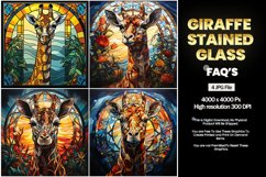 Giraffe Stained Glass Square Coaster - 04 Variations Product Image 2