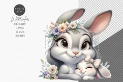 Mother's Day, Bunny clipart, Family clipart Product Image 1
