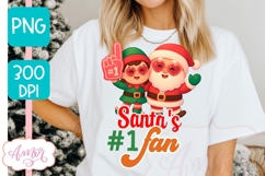 Santa&#039;s #1 fan, Funny Christmas PNG for kid&#039;s shirts Product Image 4