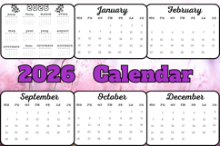 editable 2026 horizontal Calendar template Product Image 2
