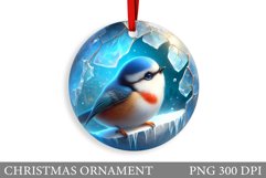 Cute Bird Christmas Ornament. Christmas Sublimation Product Image 1