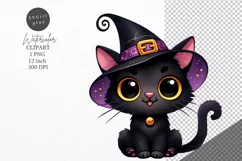 Halloween clipart, Black cat clipart, Kids Halloween Product Image 1