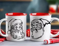 Santa face Christmas svg, png Santa print for Cricut Product Image 4