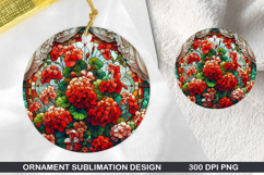 Flower Stained Glass Ornament PNG, Digital Download File Product Image 1