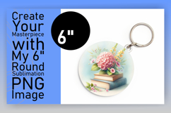Vibrant Round Design Keychain Artwork , Books Product Image 1