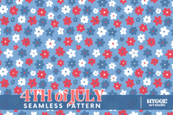 American 4th of July USA Patriotic Flowers Seamless Pattern Product Image 1