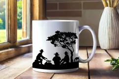 Cowboys campfire svg, png Cowboy camping silhouette cut file Product Image 6