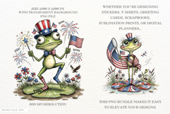 Patriotic Whimsical Frogs PNG Clipart Product Image 2