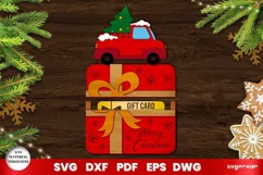 Christmas Truck Card Holder Laser Cut | Money Holder Product Image 1