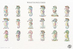 Whimsical Summer Seahorse Clipart Product Image 4