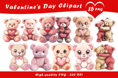 Valentine Teddy Friends Clipart PNG Product Image 1
