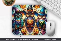 Halloween Owls Mouse Pad Sublimation,Halloween Mouse Pad PNG Product Image 1