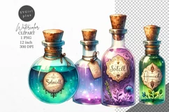 Halloween clipart, Potion bottle clipart, Kids Halloween Product Image 1