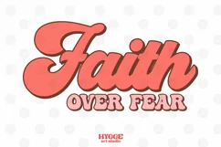 Faith over Fear Sublimation | Retro Easter PNG Product Image 1