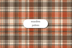 Rustic Orange Brown Plaid Seamless Pattern, Classic Tartan Product Image 1