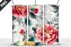 3D Flowers Tumbler Wrap | Sublimation Design | Tumble PNG Product Image 3