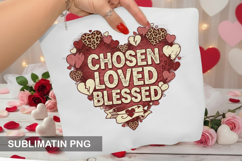 Chosen loved blessed - Valentine Sublimation PNG Design Product Image 1