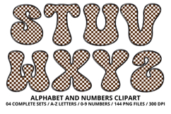 Checkerboard Alphabet Letters &amp; Numbers Clipart PNG 300DPI Product Image 4
