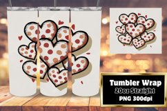 Heart Pattern Tumbler Wrap Sublimation Design 20oz Product Image 1