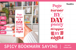 Spicy Bookmark Saying SVG | Book Lovers - Page Turner By Day Product Image 1