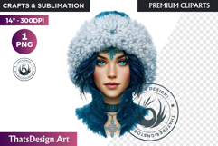 Fantasy Boreal Winter Girls Warrior &amp; Ice Queen Clipart Product Image 1