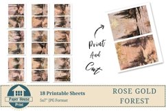 Whimsical Forest Digital Paper, Rose Gold Forest scrapbook Product Image 5