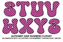 Polka Dots Alphabet Letters &amp; Numbers Clipart PNG 300DPI Product Image 4