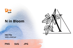 Elegant Emblem Monogram - Botanical Letter SVG | JPG | PNG Product Image 1