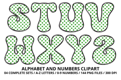 Polka Dots Alphabet Letters &amp; Numbers Clipart PNG 300DPI Product Image 4