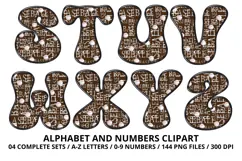 Baseball Sport Alphabet png clipart, baseball letters doodle Product Image 4