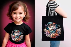 Watercolor Halloween Spooky Bear PNG sublimation Product Image 3