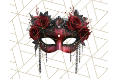 Vintage Garden Masquerade Floral Eye Mask PNG Clipart Product Image 2