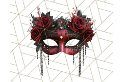 Vintage Garden Masquerade Floral Eye Mask PNG Clipart Product Image 2