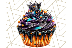 Halloween Cupcake PNG Clipart with Witch Hats and Ghosts Product Image 2