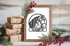 Horse Head Laser Cut File SVG PNG DXF, Round Name Sign Product Image 6
