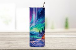 Northern Lights Glamping Tumbler Wrap | winter camping Product Image 2