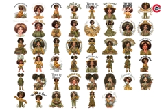 Cute Curly Hair Boho Afro Girl Clipart Product Image 14