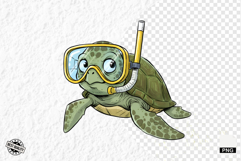 Quirky Funny Summer Turtle Clipart Product Image 1