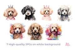 Watercolor Poodle Clipart Set Cute Dog Illustration Bundle Product Image 2