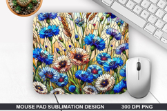 Mouse Pad Sublimation, Summer Flower Mouse Pad PNG Design Product Image 1