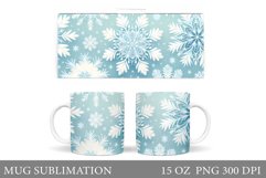 Snowflakes Mug Sublimation. Christmas Mug Design Product Image 1