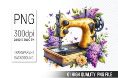 Vintage Sewing Machine Clipart PNG Bundle, High Quality PNG Product Image 12