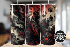 Black Red And Liquid stained Glass - Tumbler PNG Design Product Image 1