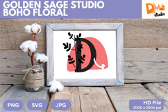 Golden Sage Studio Boho Floral Monogram Product Image 1