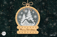 Christmas Snowglobe Ornament Laser Cut | Glowforge | SVG Product Image 1