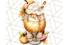 Fall Drink Clipart PNG, Cozy Autumn Cocoa and Latte Art Product Image 2