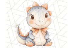 Cute Pastel Dinosaur Clipart PNG for Nursery Art, Baby Decor Product Image 2